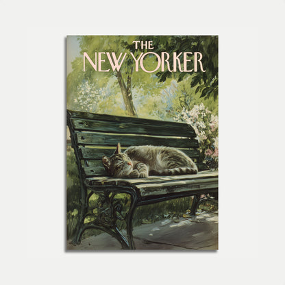 Sleepy Cat New Yorker Poster