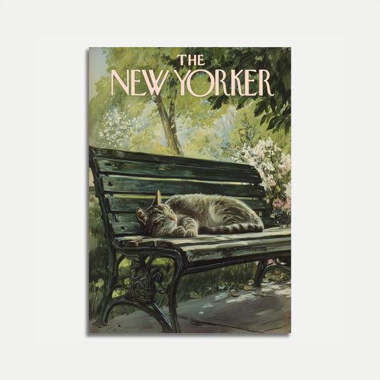 Sleepy Cat New Yorker Poster