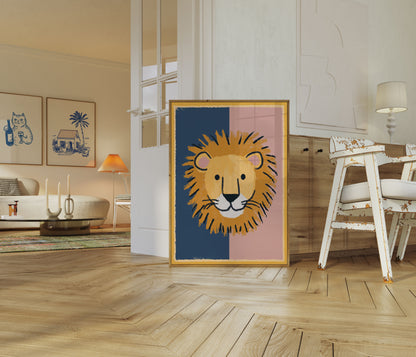 Leende Lion Ansikte Affisch