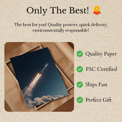 Rocket Launch Ascending Poster