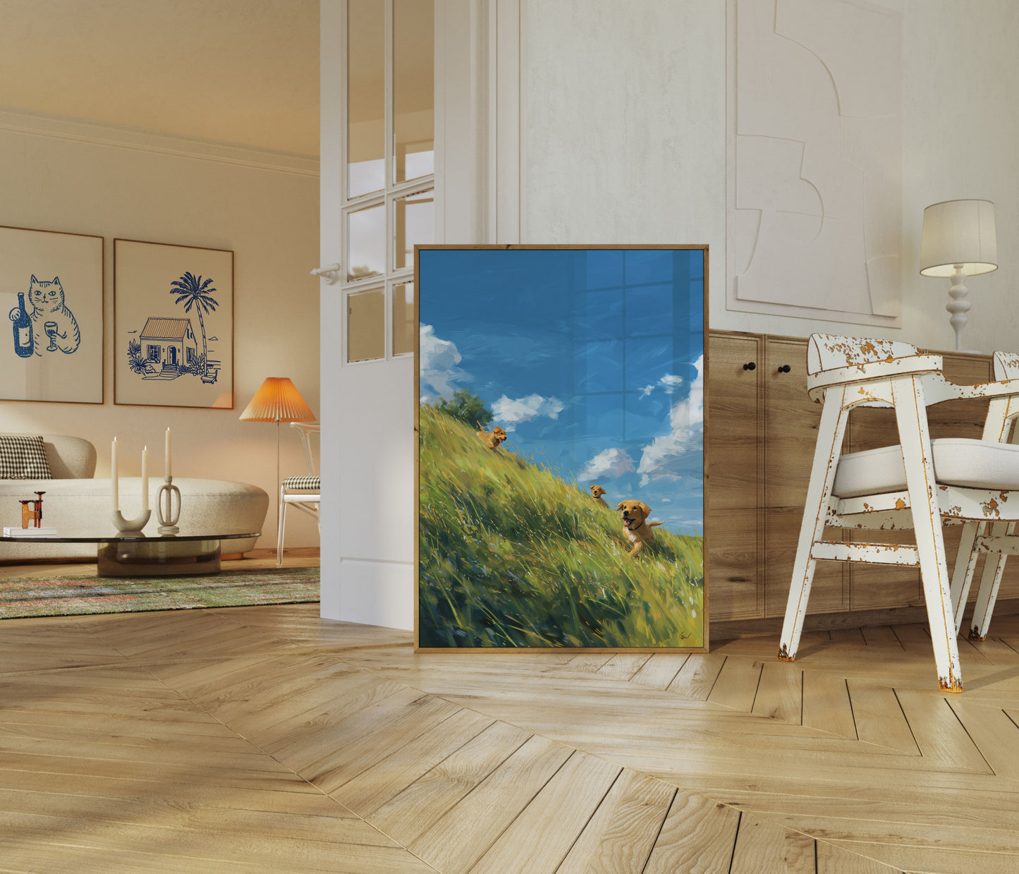 Happy Dogs Hillside Adventure Poster