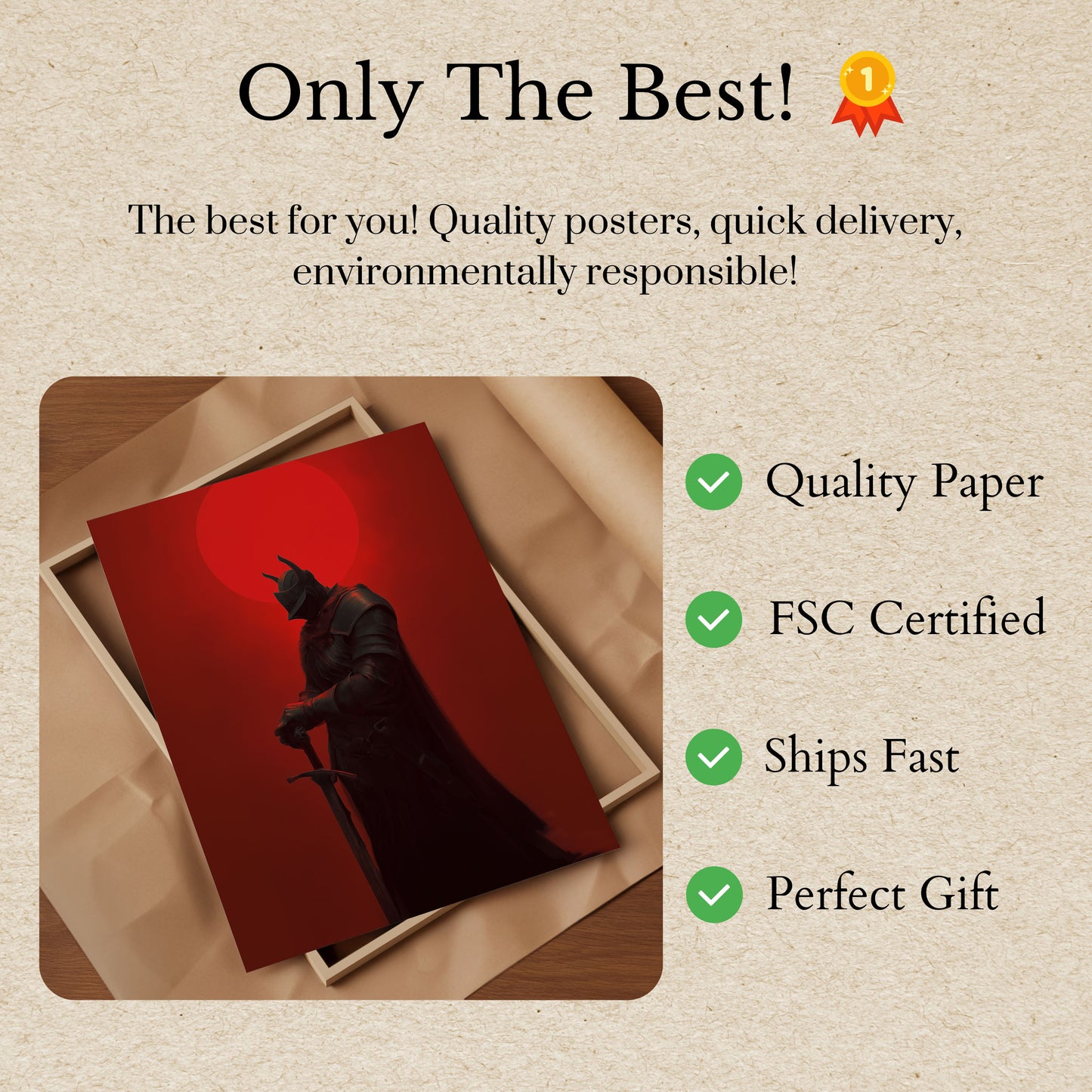 Dark Knight Crimson Sunset Poster