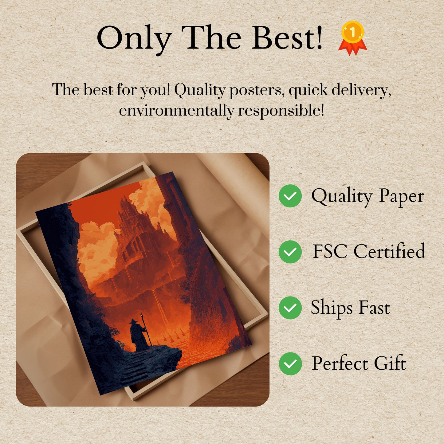 Wizard Approaching Dark Castle Poster