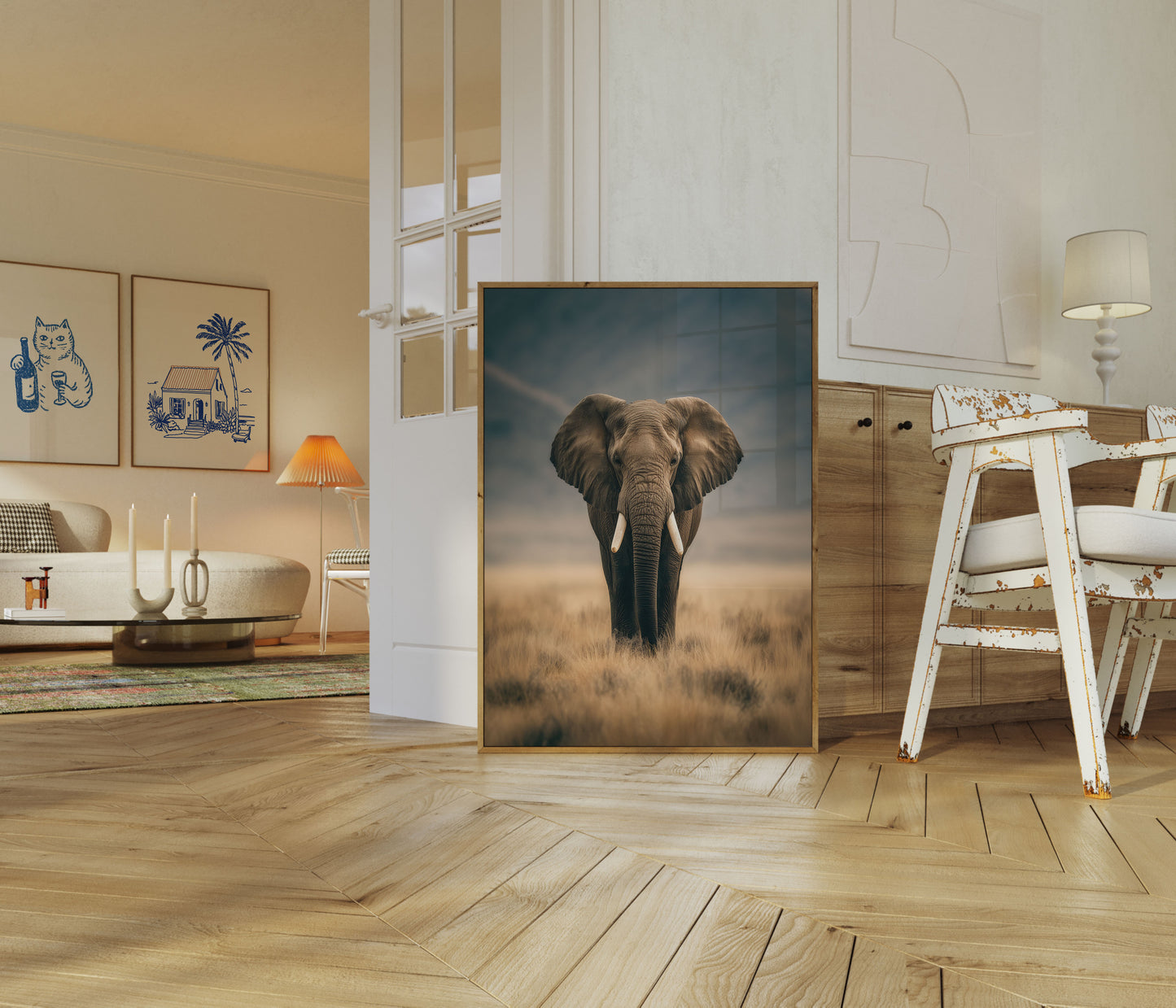 Majestic Elephant Savanna Poster