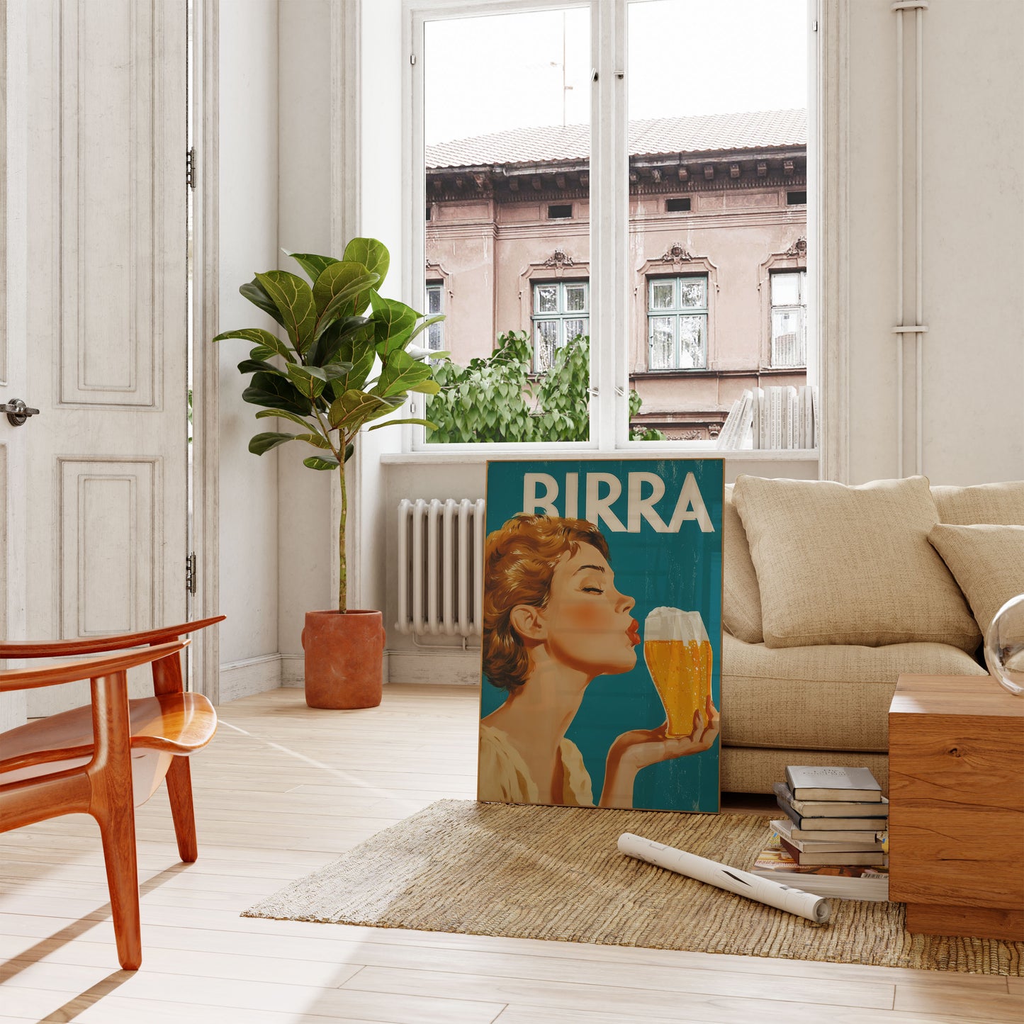 Vintage Italian Birra Beer Poster