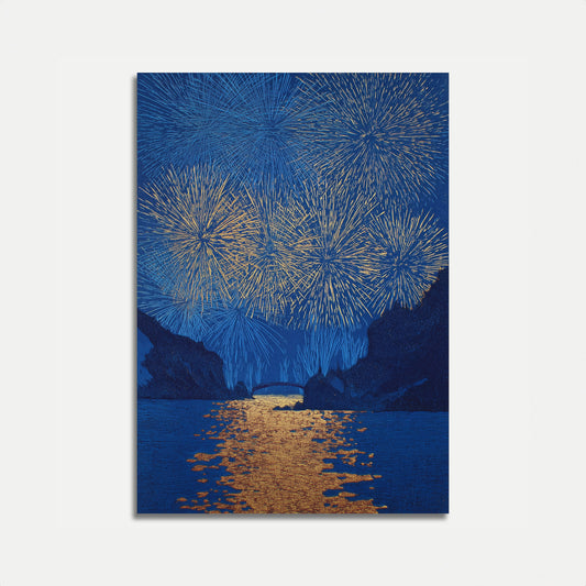 Fogos de Artifício Sobre o Lago da Montanha Cartaz