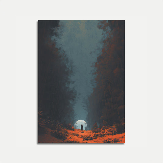 Moonlit Forest Journey Poster