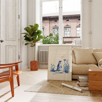 Poster del Pinguino Tra i Fiori Selvatici