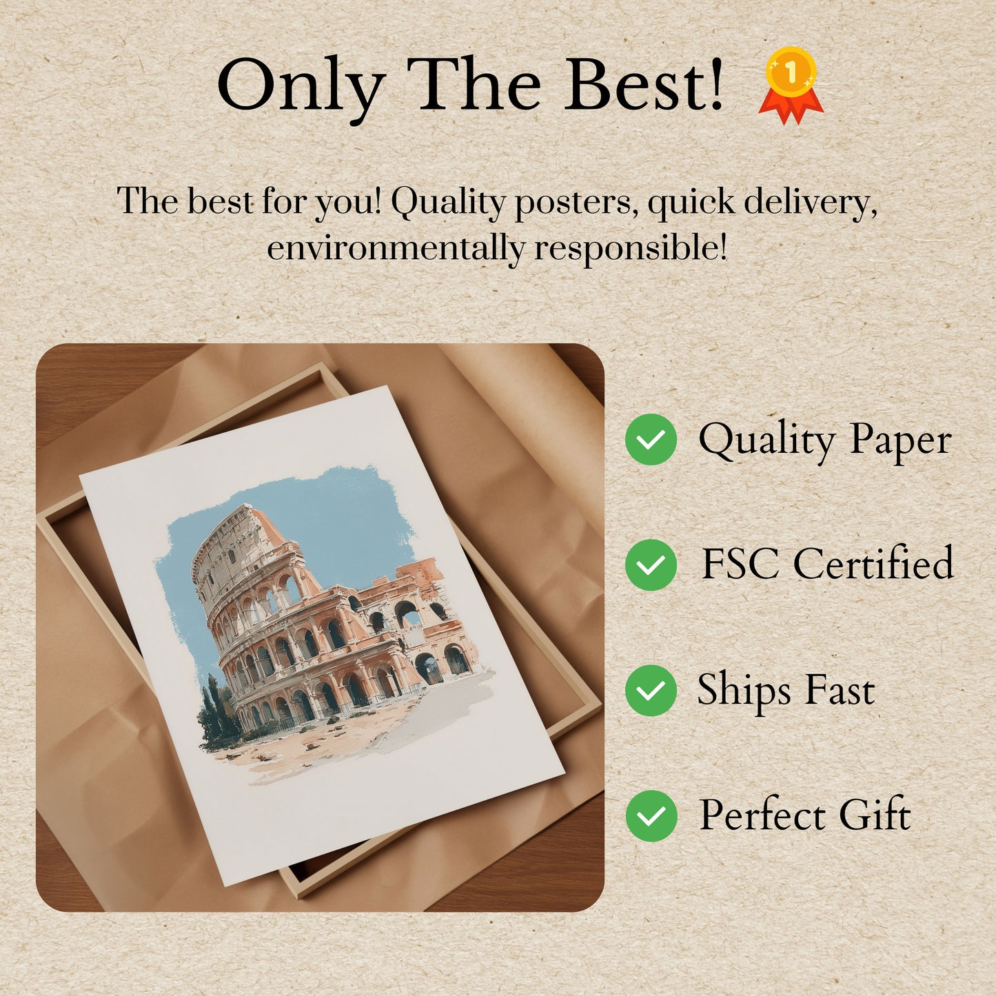 Ancient Rome Colosseum Architectural Poster