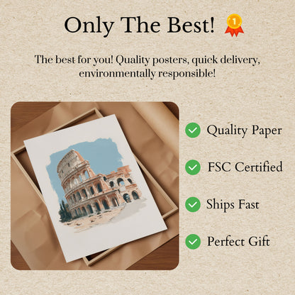 Ancient Rome Colosseum Architectural Poster