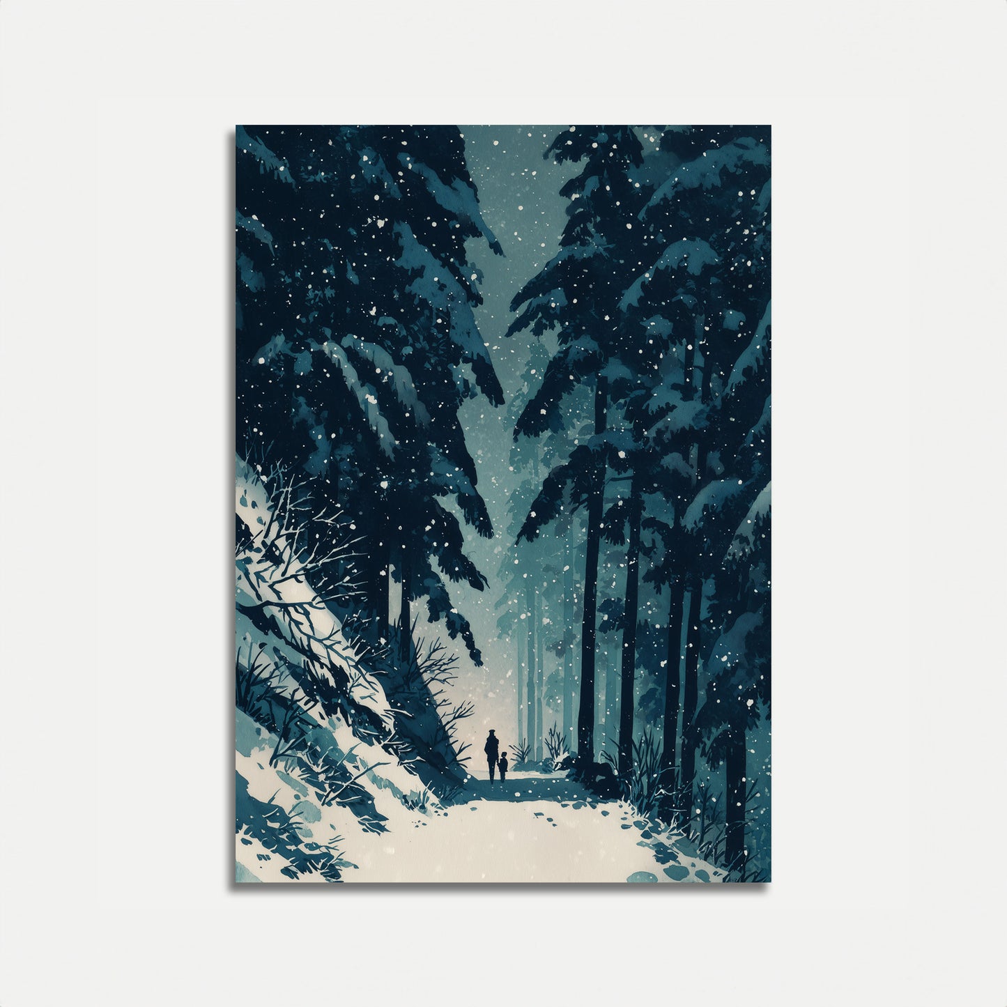 Winter Forest Snow Path Poster