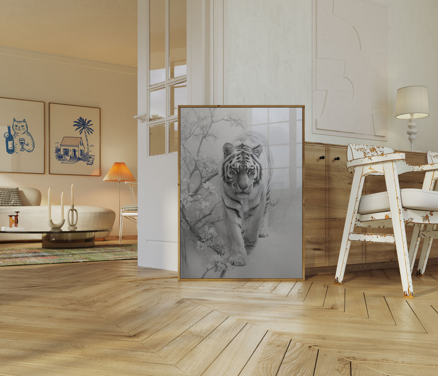 Póster de Majestuoso Tigre en la Naturaleza