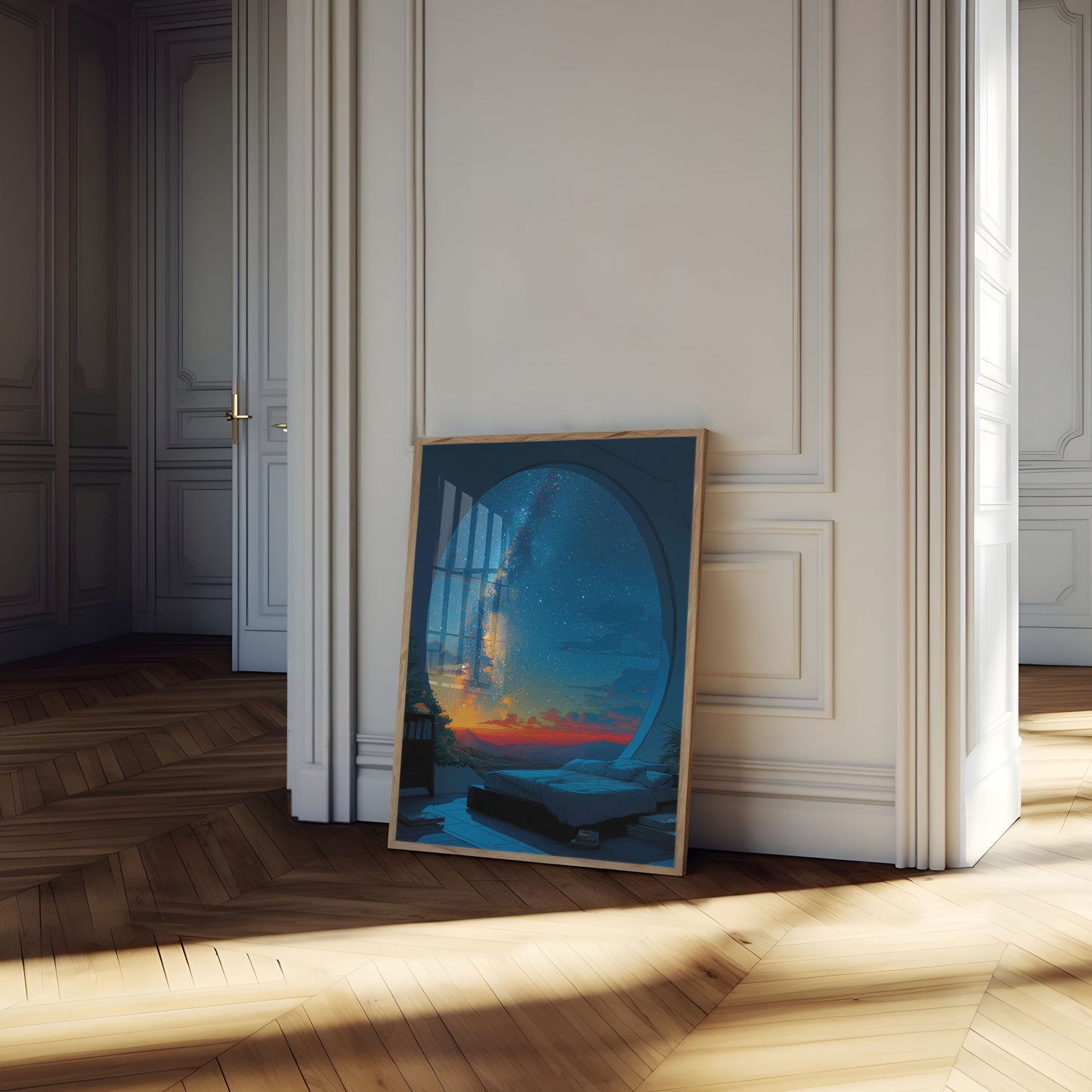Cosmic Bedroom Window View Poster