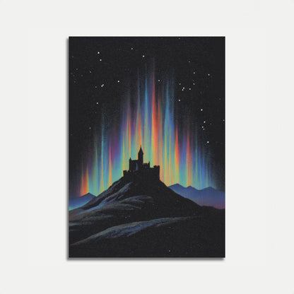 Aurora Castle Night Sky Poster