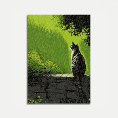 Tabby Kat i Regn Plakat