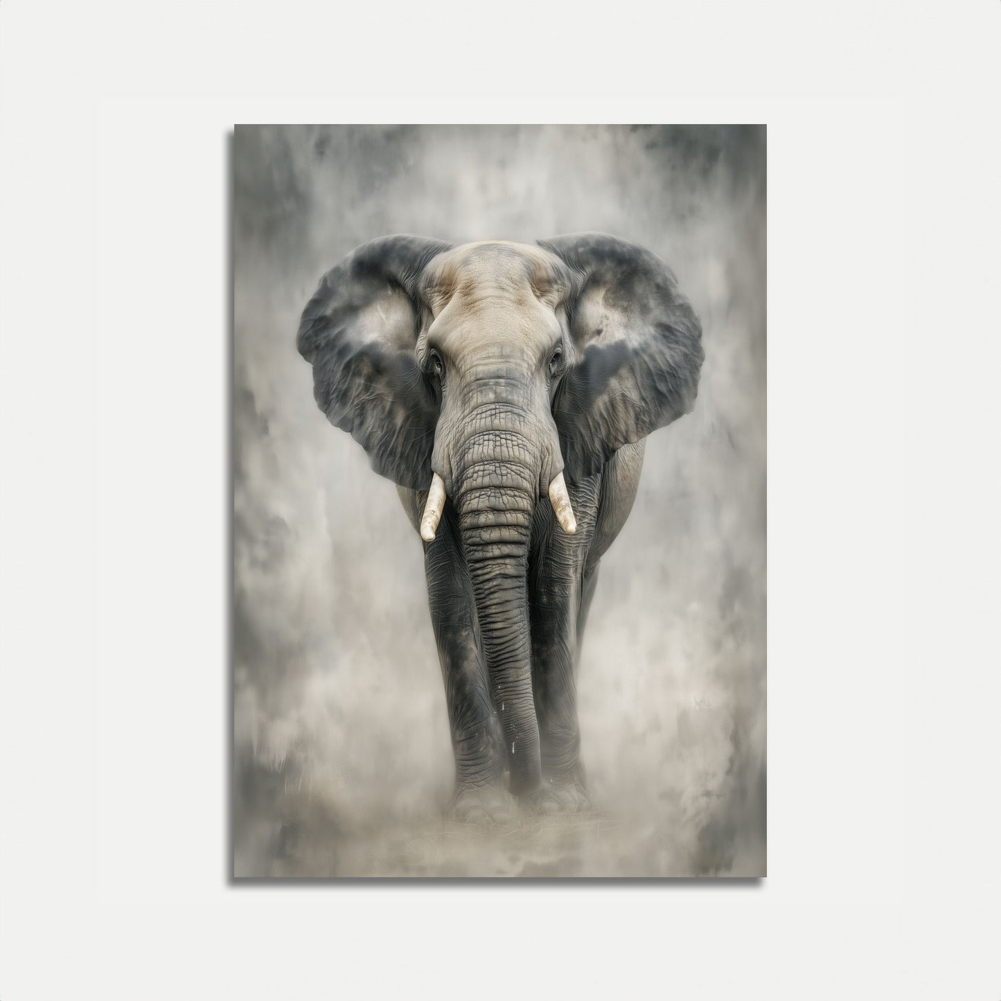 Majestic Elephant in Mist Poster