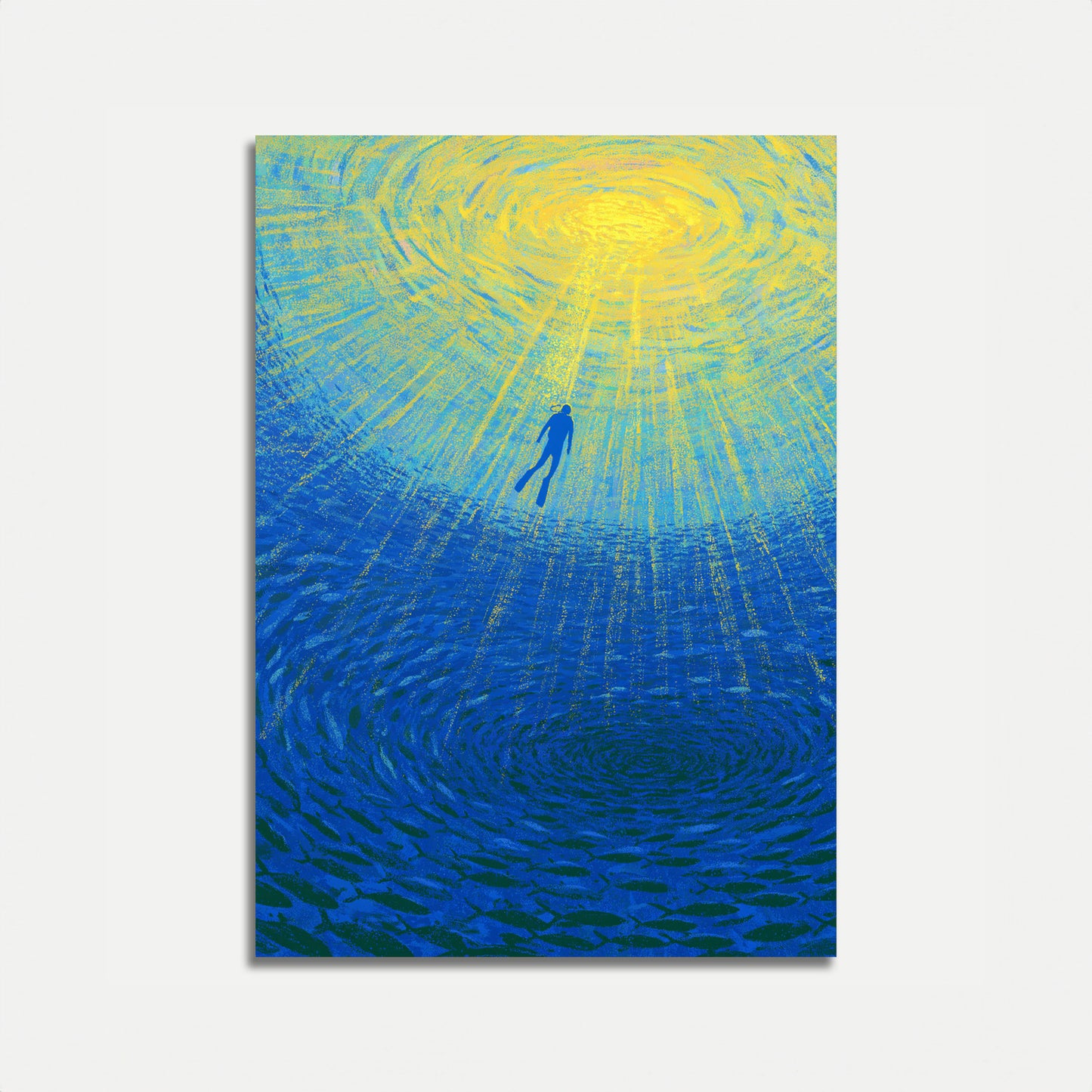 Swimmer Rising to Light Poster