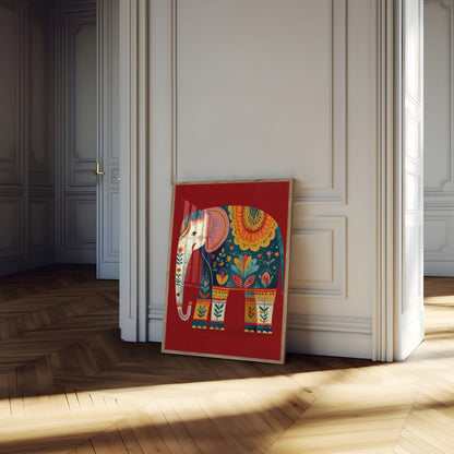 Affiche d'Art Populaire d'Éléphant Ornemental