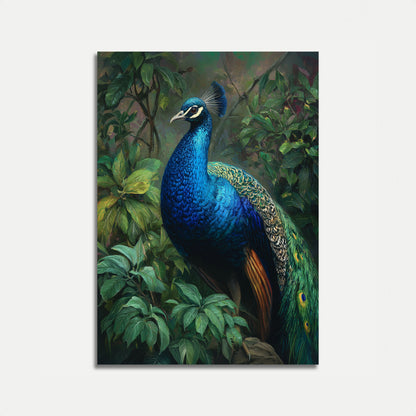 Majestic Blue Peacock Poster