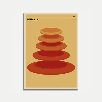 Bauhaus Geometric Stacked Circles Poster