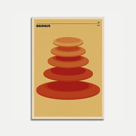 Bauhaus Geometric Stacked Circles Poster