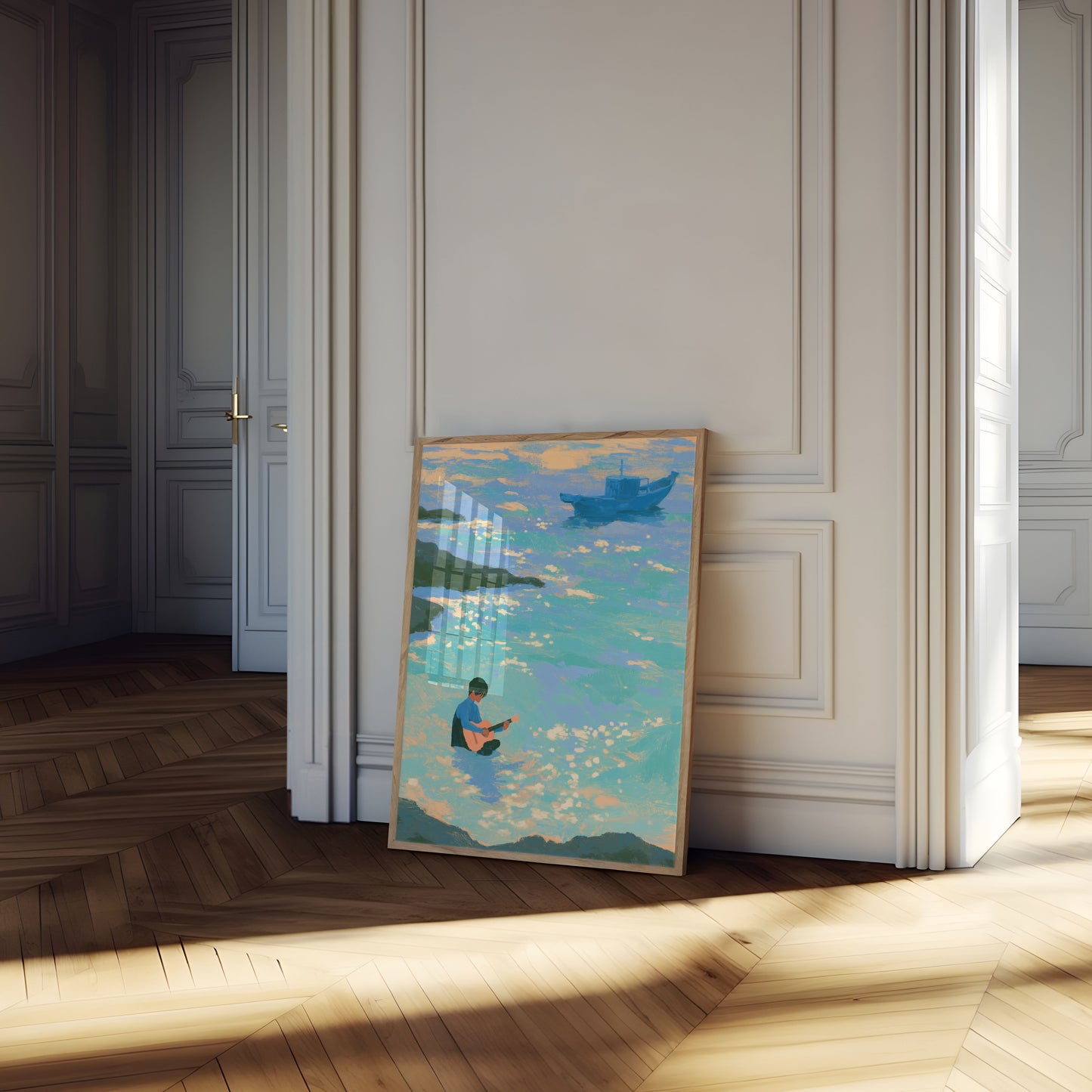 Musician by the Sea Poster