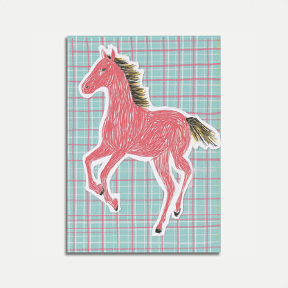 Poster di Cavallo Rosso che Prancia
