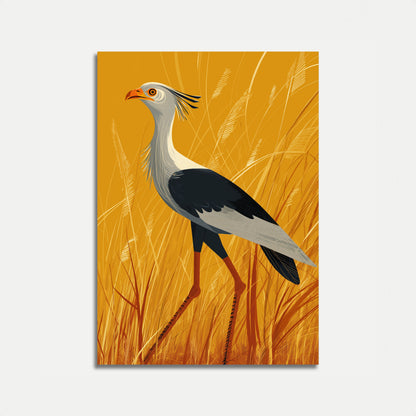 Secretarisvogel in Gouden Grasveld Poster