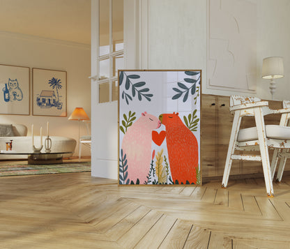 Love Capybaras Woodland Poster