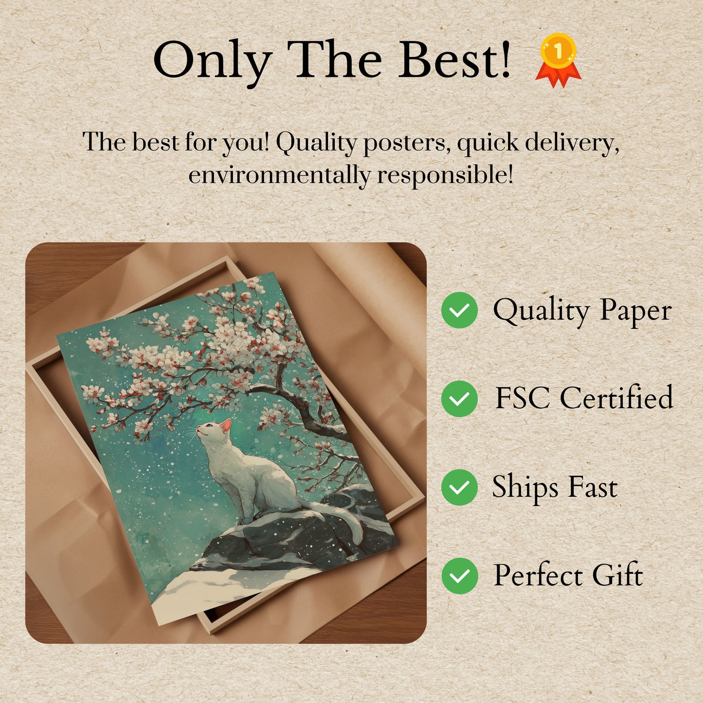 Pôster de Gato Cerejeira Sereno