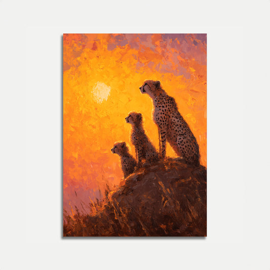 Erdmännchen-Familie Sonnenuntergang Poster