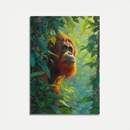 Orangutan v korunách deštného pralesa Plakát