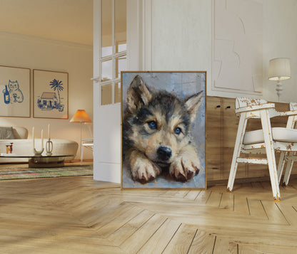 Corgi with Blue Eyes Poster