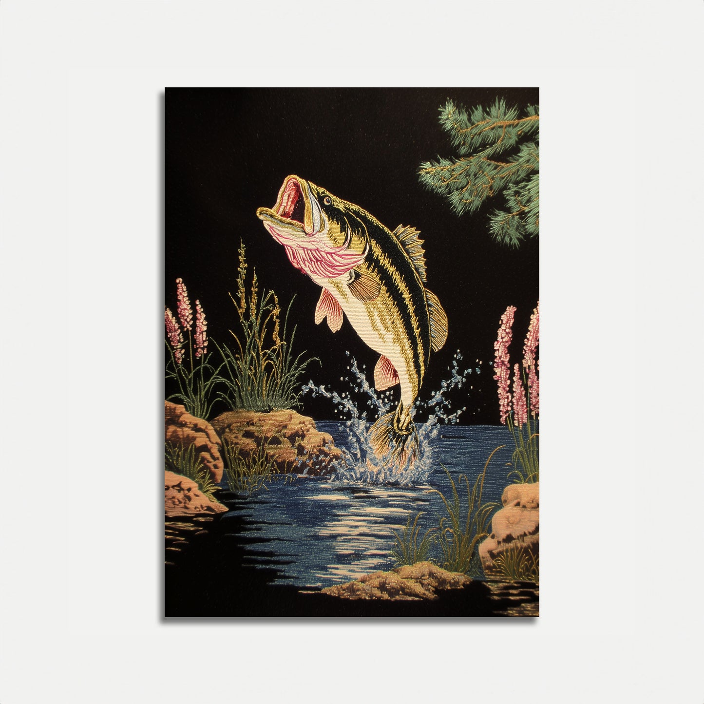 Jumping Bass Fishing Poster