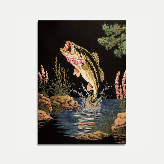 Jumping Bass Fishing Poster