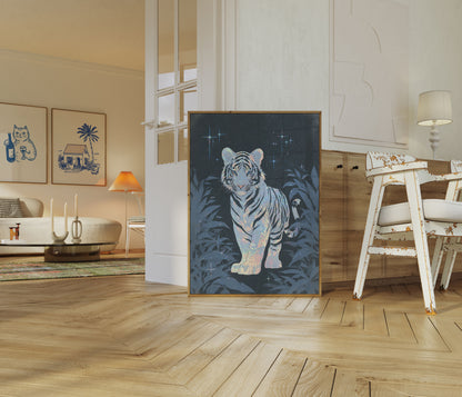 Cosmic Tiger in the Jungle Poster