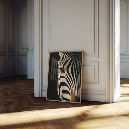 Intense Zebra Eye Wildlife Poster