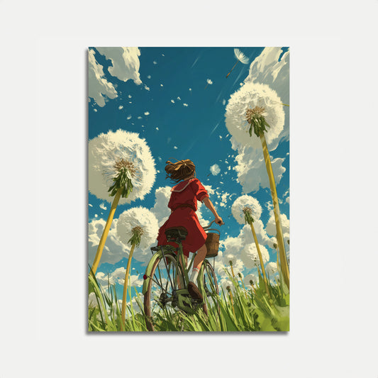 Summer Bicycle Dandelion Dream Poster