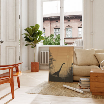 Prehistoric Sunset Brachiosaurus Poster