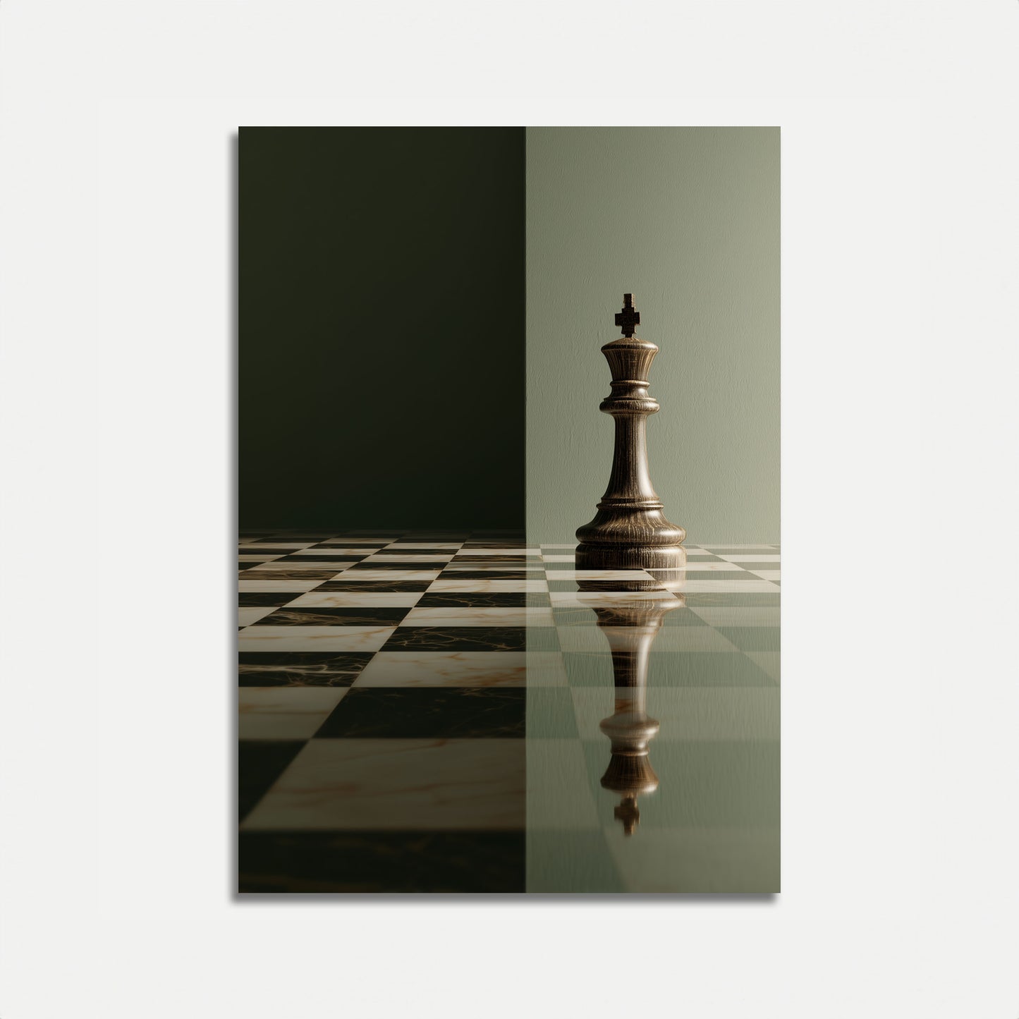 Majestätischer Schachkönig Reflexions-Poster