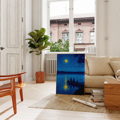 Nattens Fiskeri Stjerneklare Refleksioner Plakat