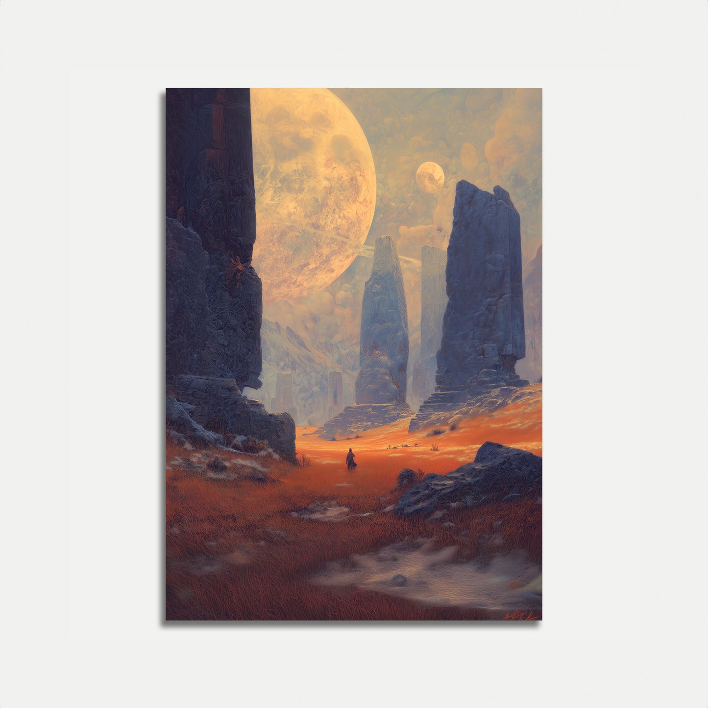 Alien Planet Desert Landscape Poster