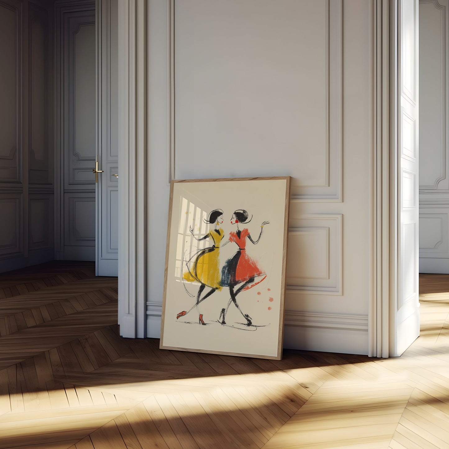 Póster retro de bailarinas