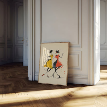Póster retro de bailarinas