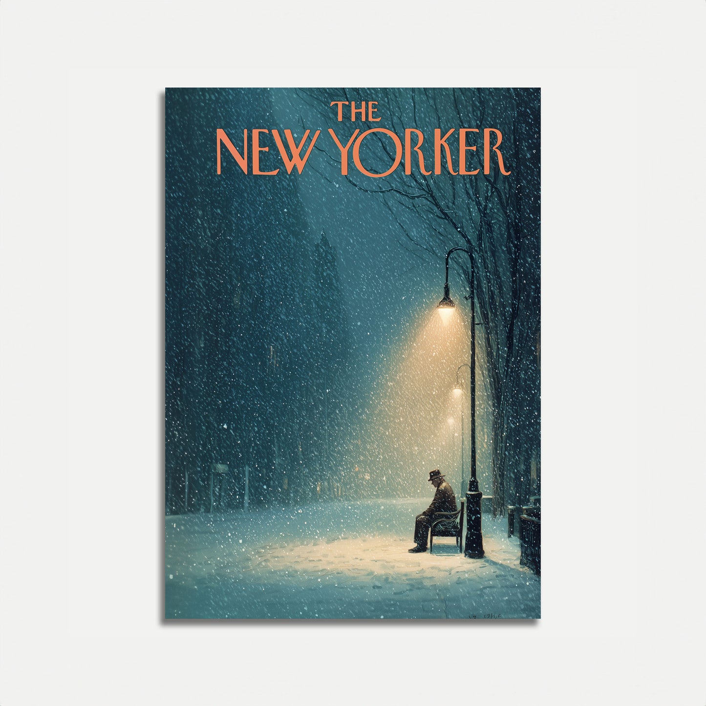 Solitude in Snowfall New Yorker Poster