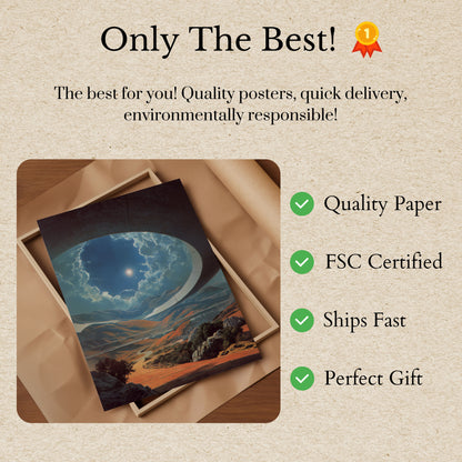 Paisagem Futurista Através de Pôster em Domo