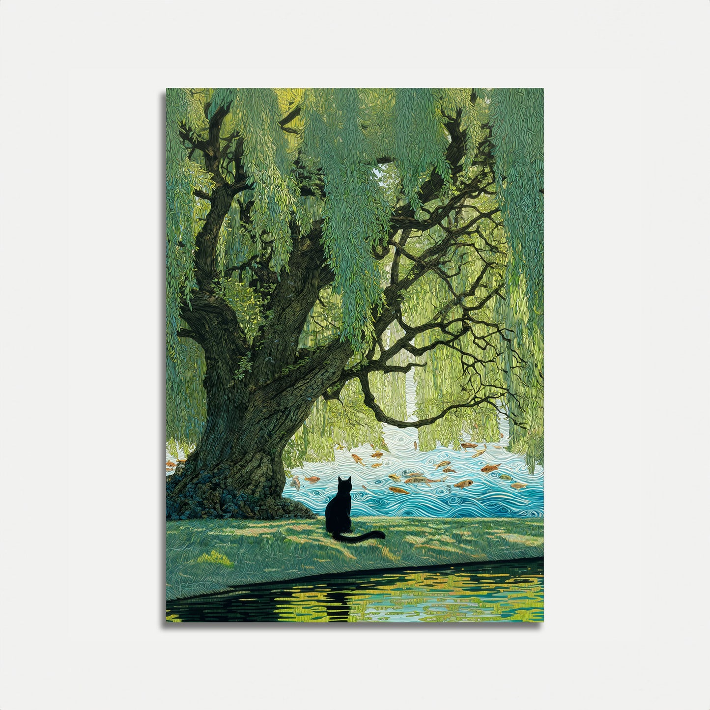 Silent Watcher by the Stream Poster