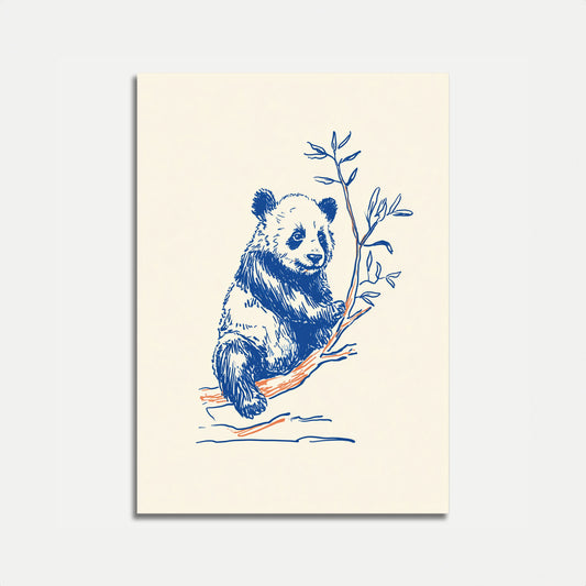 Gentle Panda Tree Poster