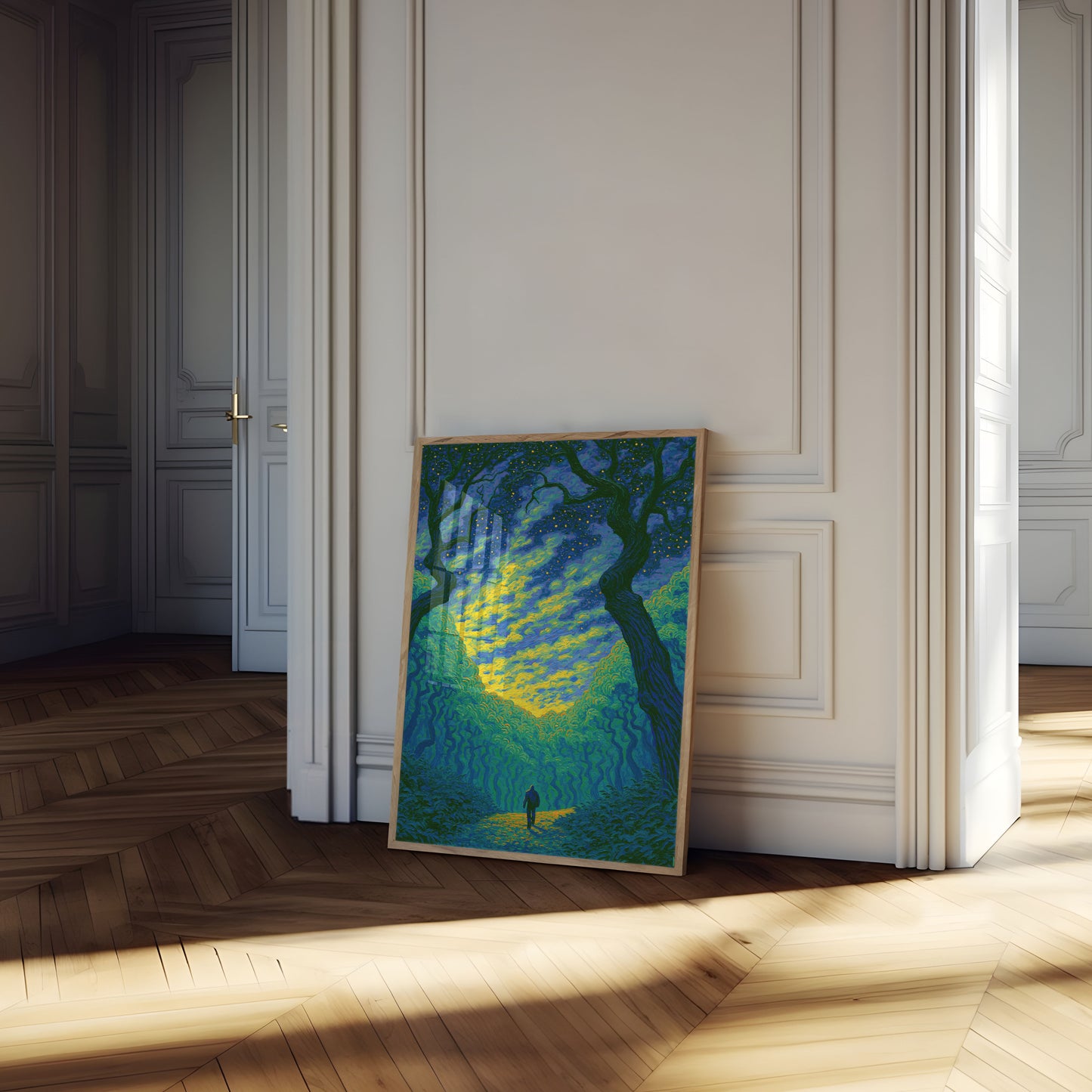 Poster Sentiero Foresta Notte Stellata