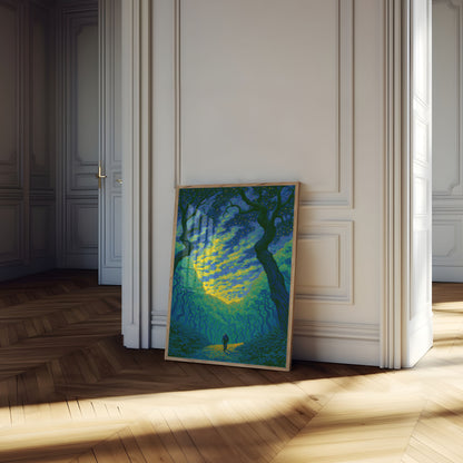 Poster Sentiero Foresta Notte Stellata
